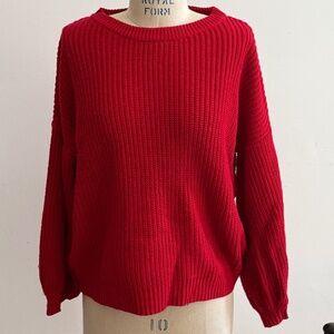 Red Bell Sleeve Sweater